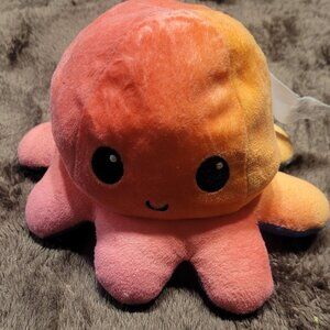 Tee Turtle Reversible Plush Octopus Stuffed Animal Happy/Angry Face